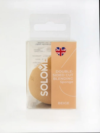 Спонж для макияжа с двойным срезом, Бежевый Solomeya Double-Sided Cut blending sponge, Beige, 1 шт